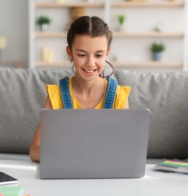 Online child therapy session focused on cognitive skill development