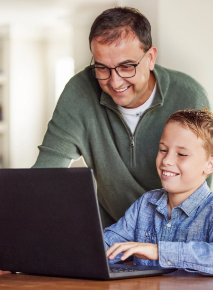 hild developing skills through learning with father